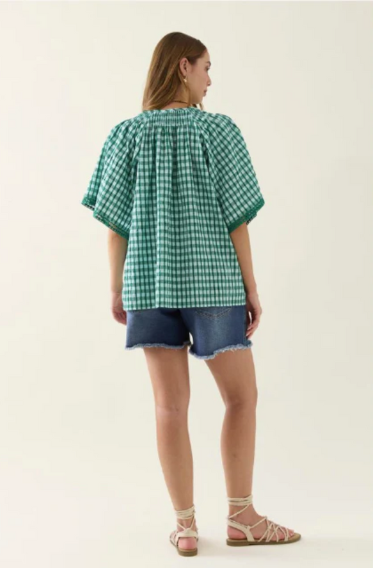 ISLE OF MINE ESTHER SHIRRED TOP - BALTIC - 4545311