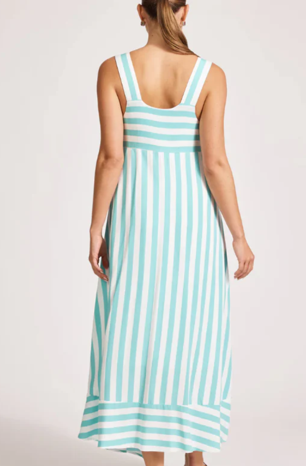 EB & IVE TREVILLE STRIPE TANK MAXI DRESS - AQUA - 2596102