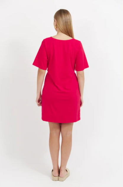 HAVEN JARDIN T-SHIRT DRESS - GARNET - 7812007