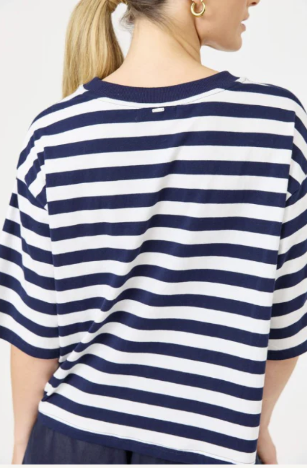 EB & IVE STUDIO STRIPE T-SHIRT - INDIGO - 2593612
