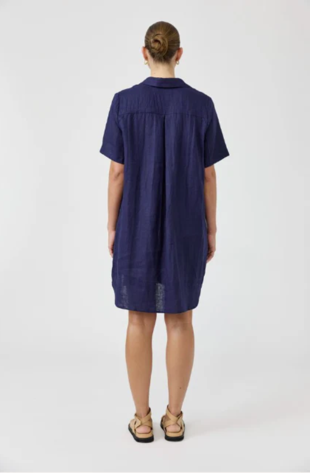 EB & IVE STUDIO SHORT SHIRT DRESS - INDIGO - 2593416