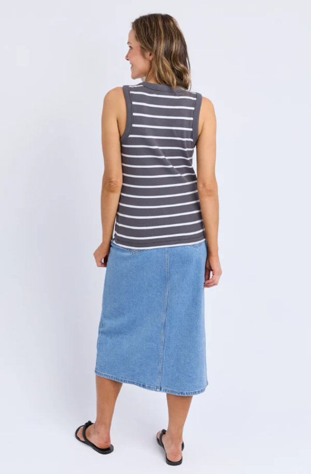 FOXWOOD IRIS STRIPE TANK - CHARCOAL/WHITE - 55X0282.CHAR