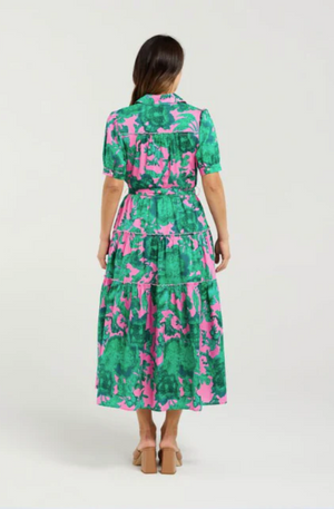 SEDUCE ELISE DRESS - PINK JUNGLE - S4050-1