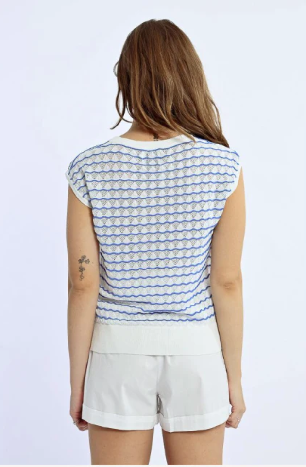 LILI SIDONIO KNIT SLEEVELESS SWEATER - OFF WHITE - LAL552DP-OFF