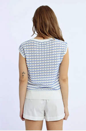 LILI SIDONIO KNIT SLEEVELESS SWEATER - OFF WHITE - LAL552DP-OFF