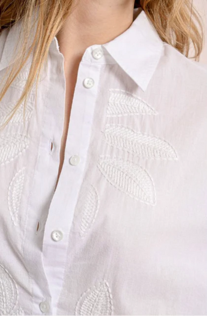 MOLLY BRACKEN LADIES WOVEN SHIRT - WHITE - Z630DE-WHI