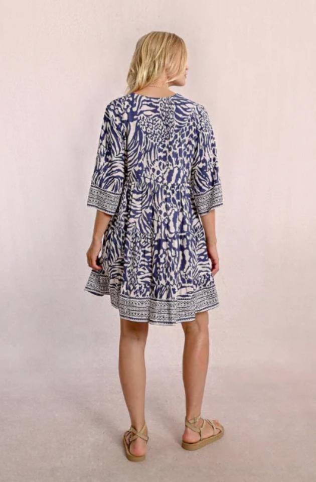 MOLLY BRACKEN LADIES WOVEN DRESS - DENIM BLUE MAGGY - N289DP-DEN