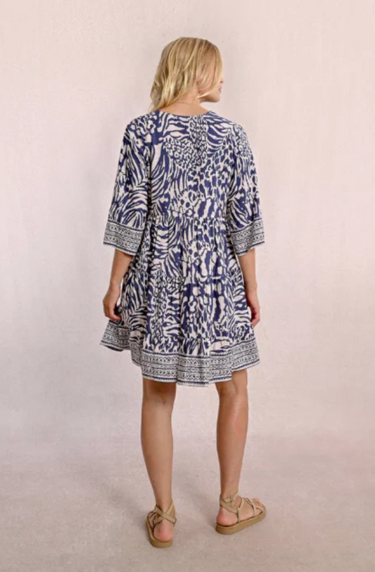 MOLLY BRACKEN LADIES WOVEN DRESS - DENIM BLUE MAGGY - N289DP-DEN