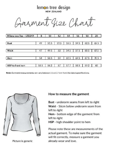 LEMON TREE DESIGN MILANA LACE TOP - CREAM - 249LTDSS25