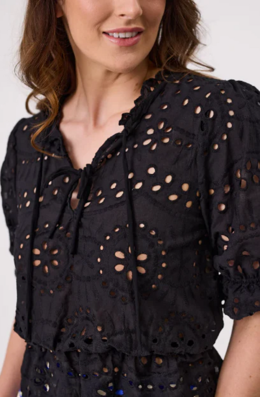 LEMON TREE DESIGN MILANA LACE TOP - BLACK - 249LTDSS25