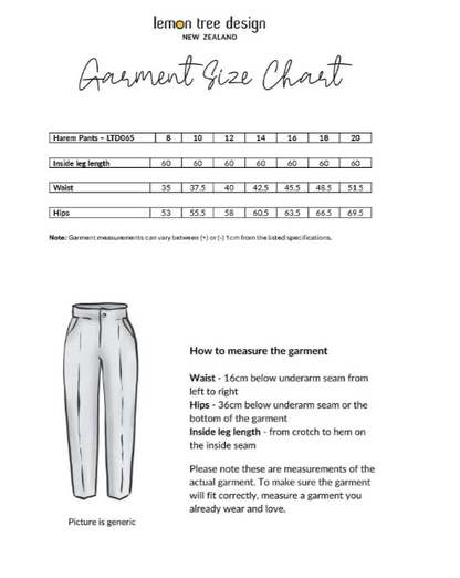 LEMON TREE DESIGN HAREM PANT - BLACK/WHITE STRIPE - 065LTDSS25