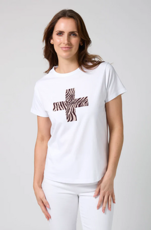 STELLA & GEMMA ACE TEE - MERLOT ZEBRA CROSS - SGTS3580