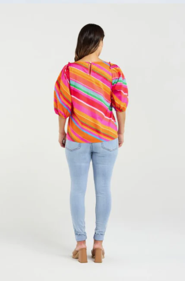 ZAFINA WILLOW TOP - DYNAMIC STRIPE - Z3016-2