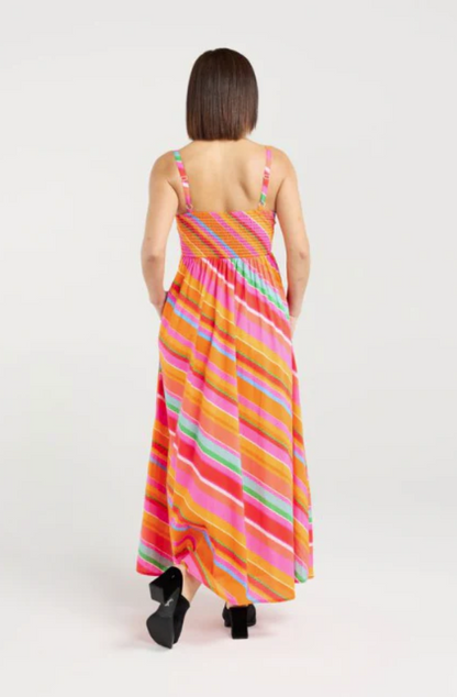 ZAFINA CLEMENTINE DRESS - DYNAMIC STRIPE - Z3044-3