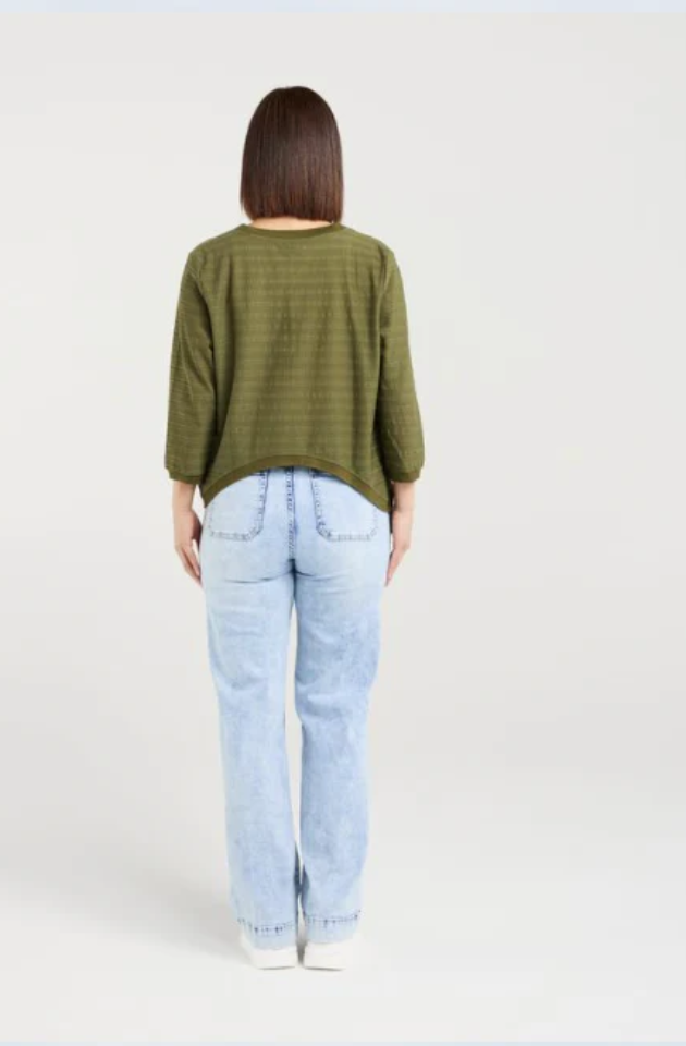 ZAFINA QUINN CARDI - OLIVE - Z3079A