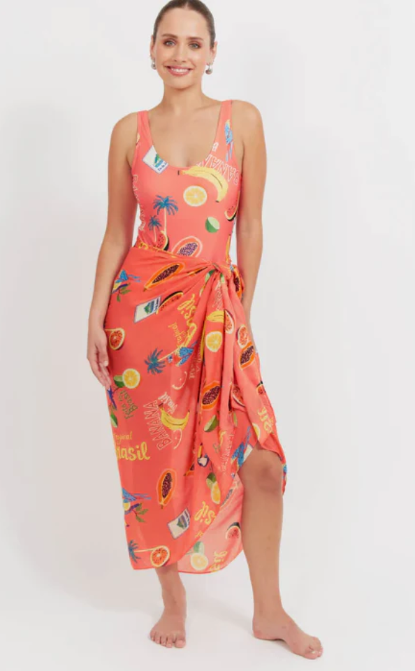 HAVEN CABANA SARONG - BRASIL CORAL - 7810901