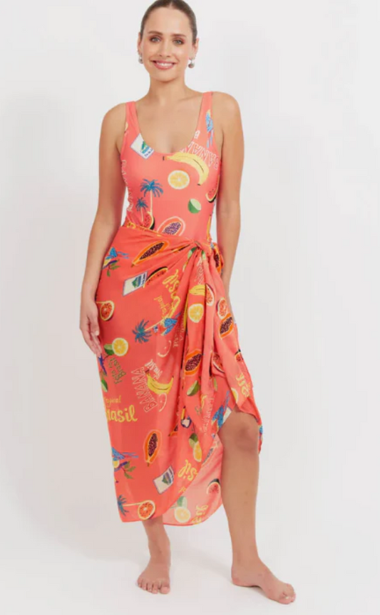 HAVEN CABANA SARONG - BRASIL CORAL - 7810901