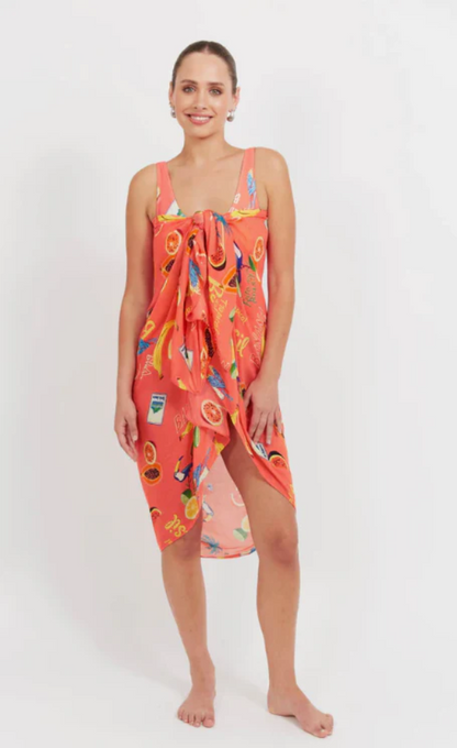 HAVEN CABANA SARONG - BRASIL CORAL - 7810901