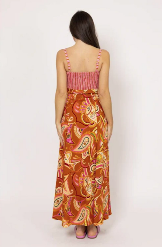 CHARLO NATALIE DRESS - RUST PAISLEY - CH770