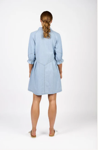 KNEWE PIPER DRESS - LIGHT WASH - K1045