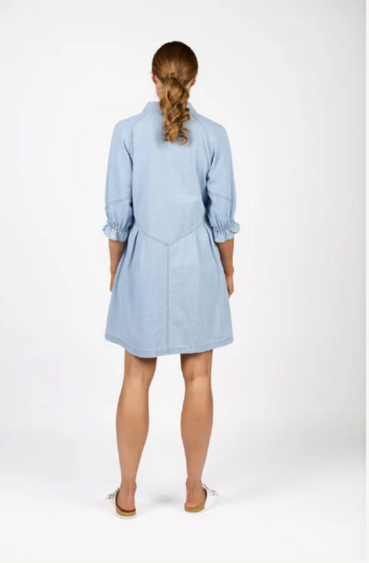 KNEWE PIPER DRESS - LIGHT WASH - K1045