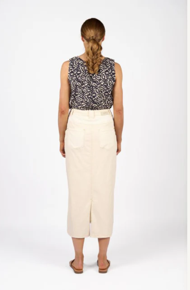 KNEWE SPIN SKIRT - NATURAL DENIM - K4038