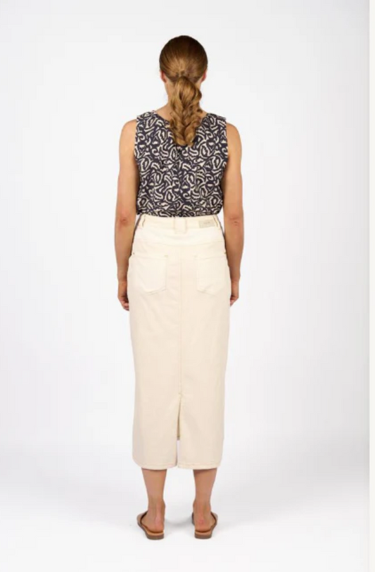 KNEWE SPIN SKIRT - NATURAL DENIM - K4038