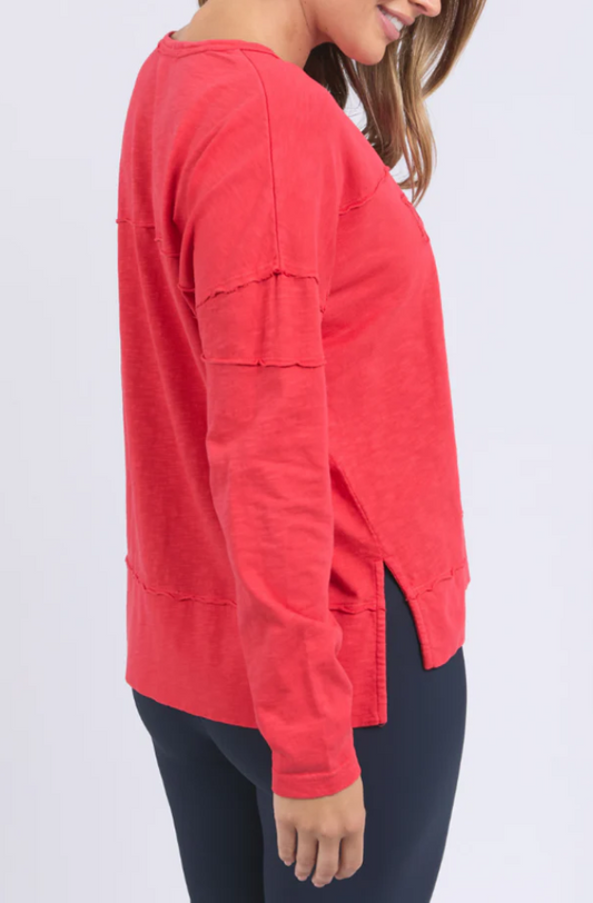 FOXWOOD THROW ON TEE - RED - 5533101.RED