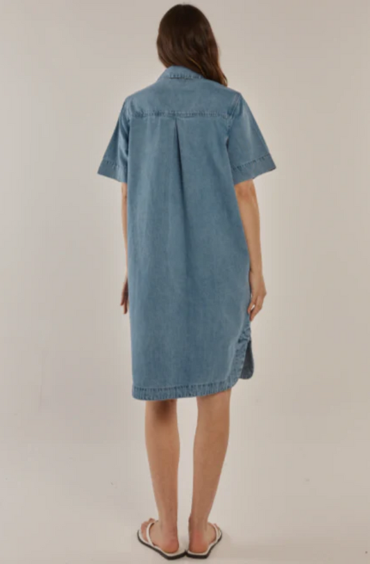 BETTY BASICS DAWSON DENIM DRESS - BLUE DENIM - BB8365-