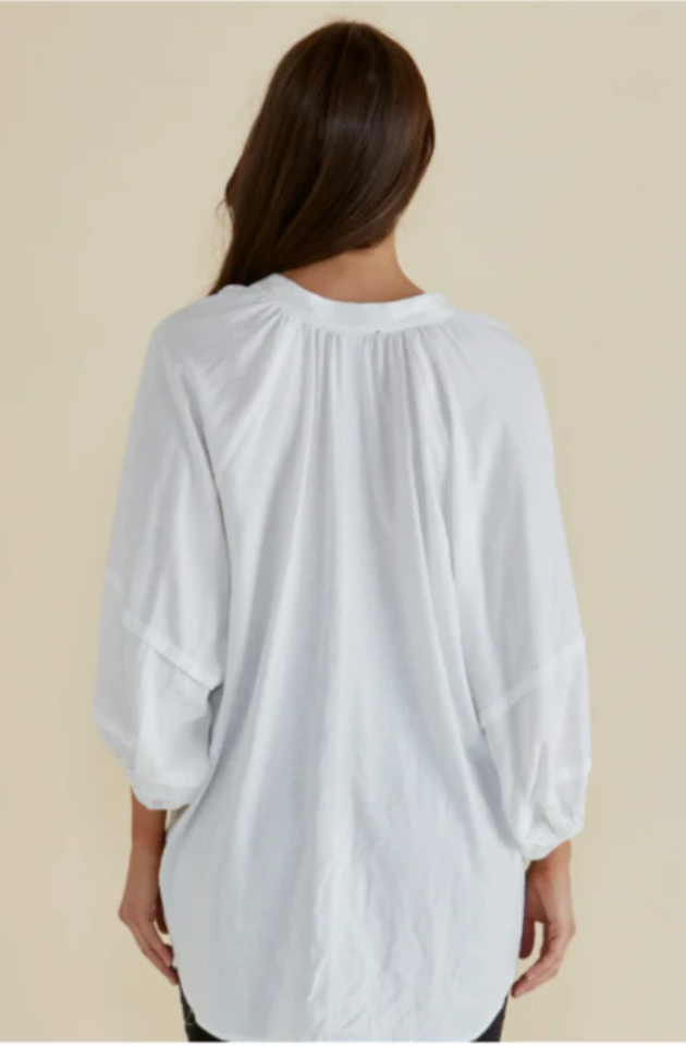 BETTY BASICS GRAZIA BLOUSE - WHITE - BB8434-WHI