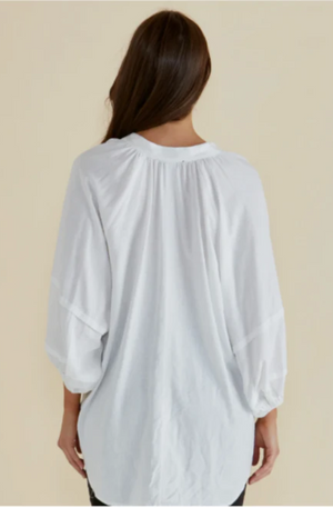 BETTY BASICS GRAZIA BLOUSE - WHITE - BB8434-WHI