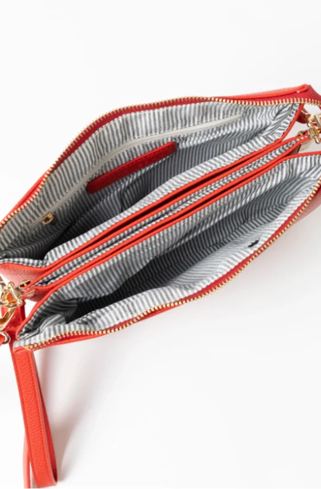 STELLA & GEMMA FRANKIE MULTI POUCH BAG - RED ROUGE