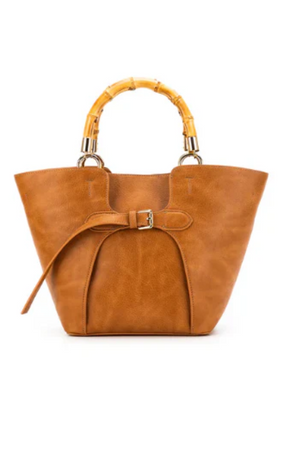 BLACK CAVIAR CLEMENTINE 2 PIECE HANDBAG - TAN