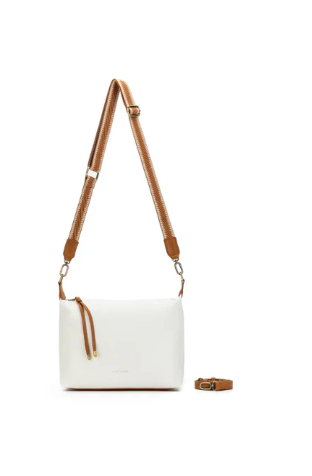 BLACK CAVIAR DANA CROSSBODY BAG - WHITE/TAN   COMING SOON / PRE-ORDER