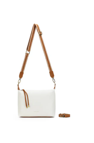 BLACK CAVIAR DANA CROSSBODY BAG - WHITE/TAN   COMING SOON / PRE-ORDER