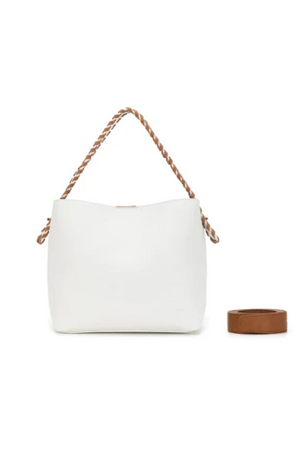 BLACK CAVIAR CAPELLA SHOULDER/CROSSBODY BAG - WHITE/TAN   COMING SOON / PRE-ORDER