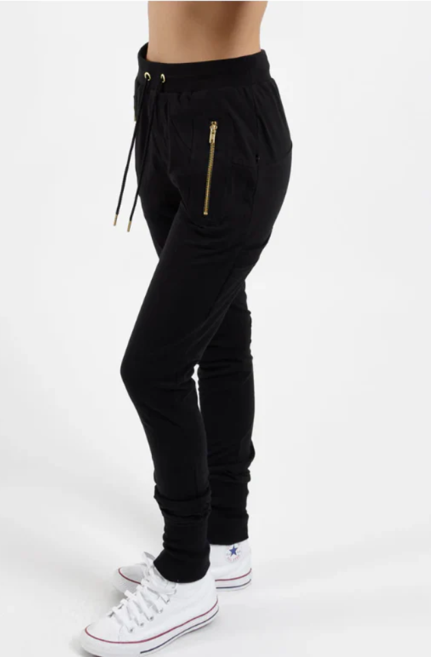 FEDERATION ESCAPE TRACKIES - GOLD ZIPS - BLACK-GOLD