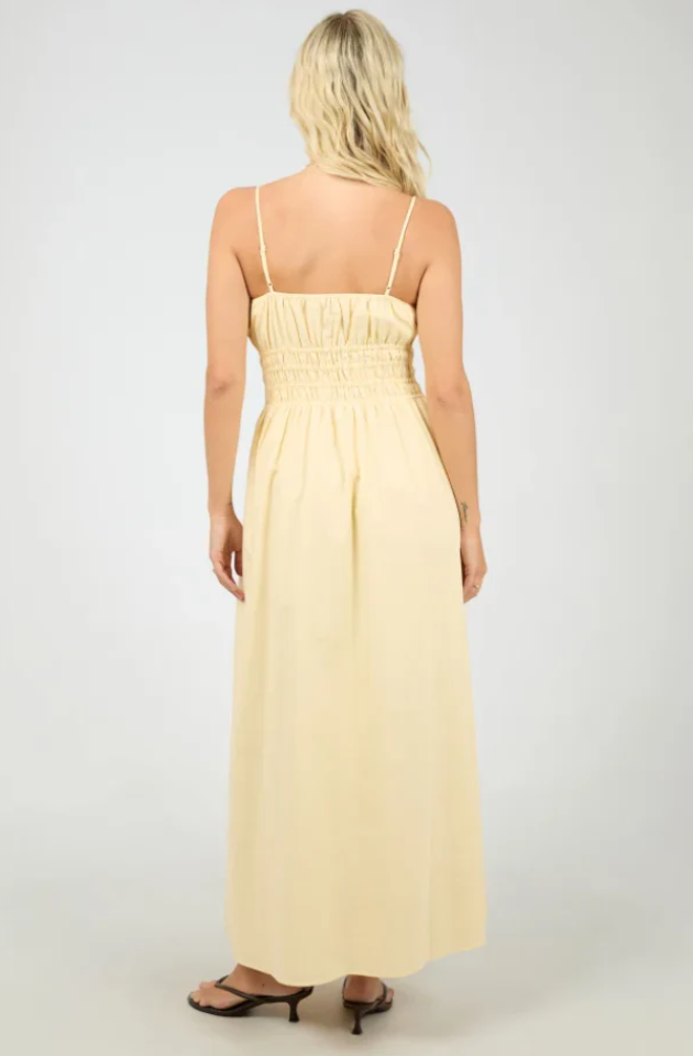 ALL ABOUT EVE ALESSA LINEN MAXI DRESS - YELLOW
