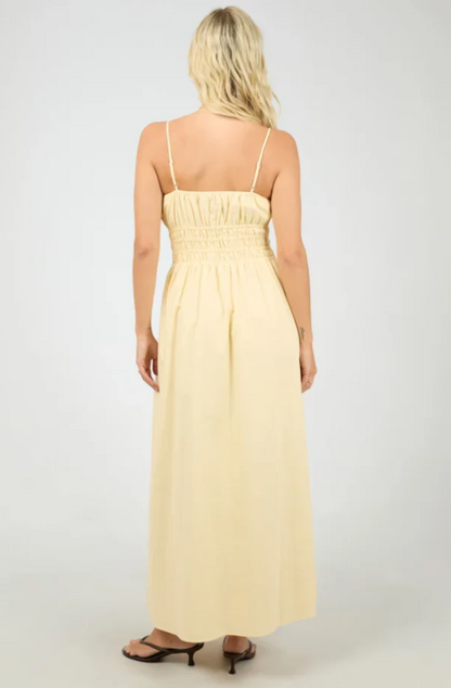 ALL ABOUT EVE ALESSA LINEN MAXI DRESS - YELLOW