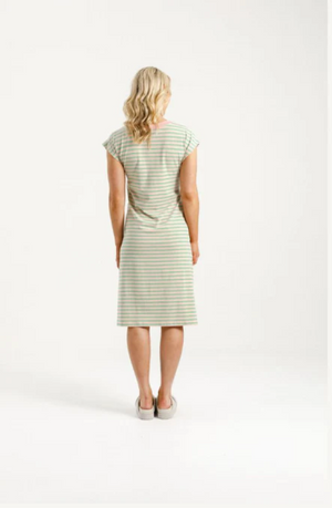 HOME-LEE AUBREY DRESS - CANDY APPLE STRIPES