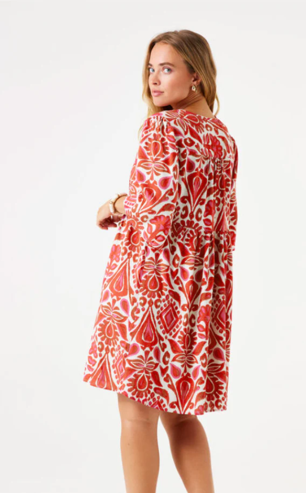 GARCIA PRINTED DRESS - RUBY RED