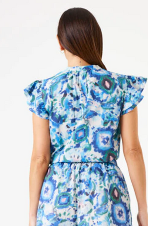 GARCIA PRINTED BLOUSE - BLUE WAVE