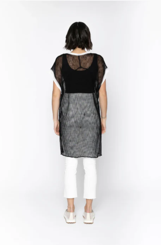 BLACKLIST LORENZA TUNIC - BLACK + WHITE TRIM