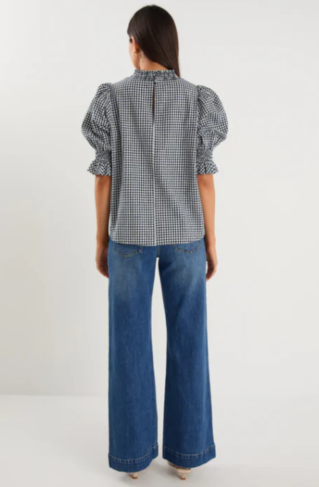 IVY & JACK AFFECTION TOP - NAVY GINGHAM