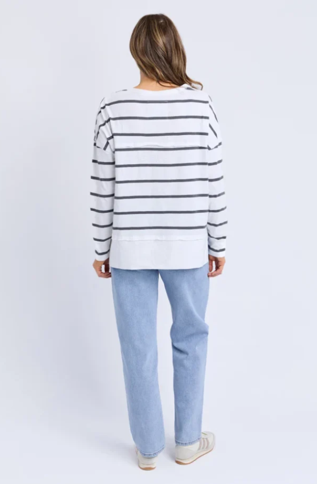 FOXWOOD JAYNE STRIPE THROW ON TOP - CHARCOAL   COMING SOON / PRE-ORDER