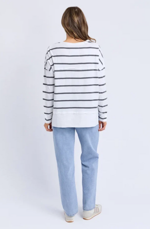 FOXWOOD JAYNE STRIPE THROW ON TOP - CHARCOAL   COMING SOON / PRE-ORDER