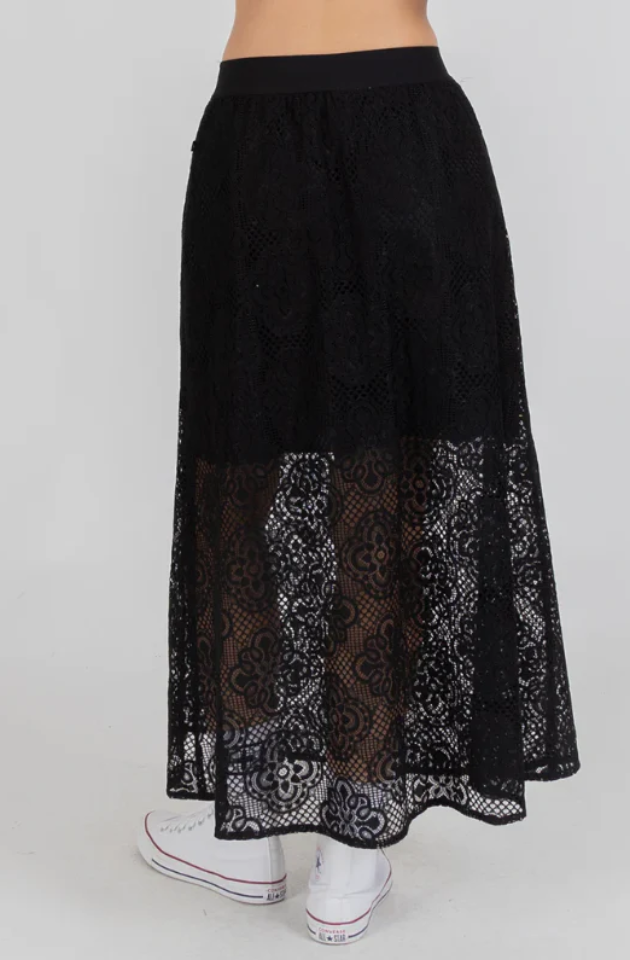 FEDERATION LACE IT SKIRT - BLACK