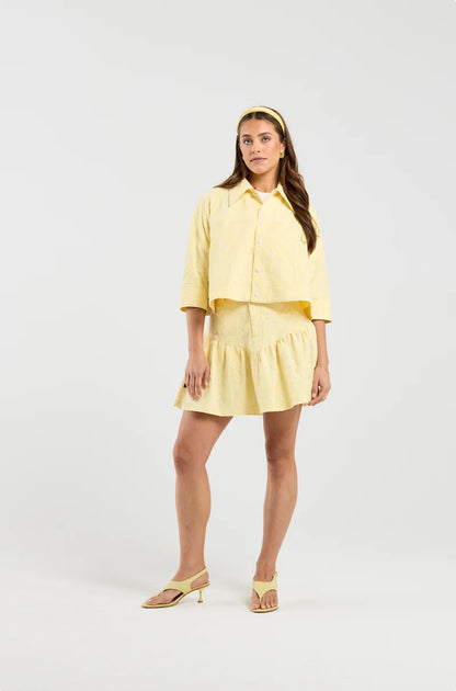 THING THING VELA SHIRT - BUTTERCUP BOWS - YELLOW