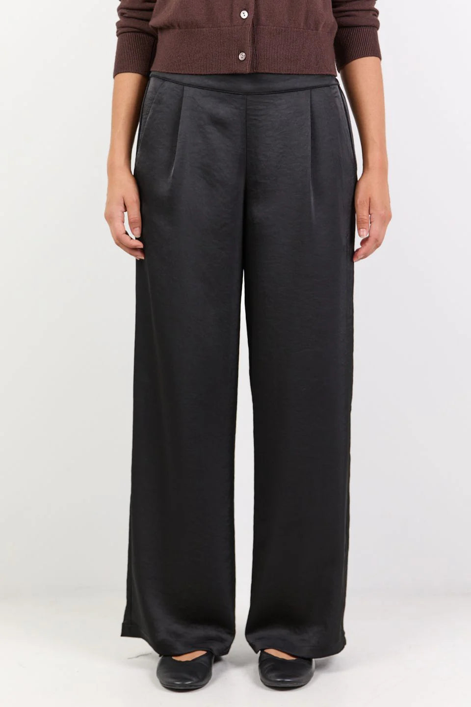 BY ROSA GRANDEUR WIDE LEG PANTS - BLACK