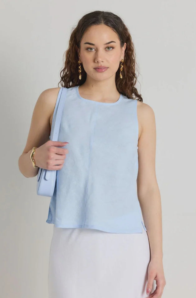 RE:UNION SHORELINE SHELL TOP - LIGHT BLUE